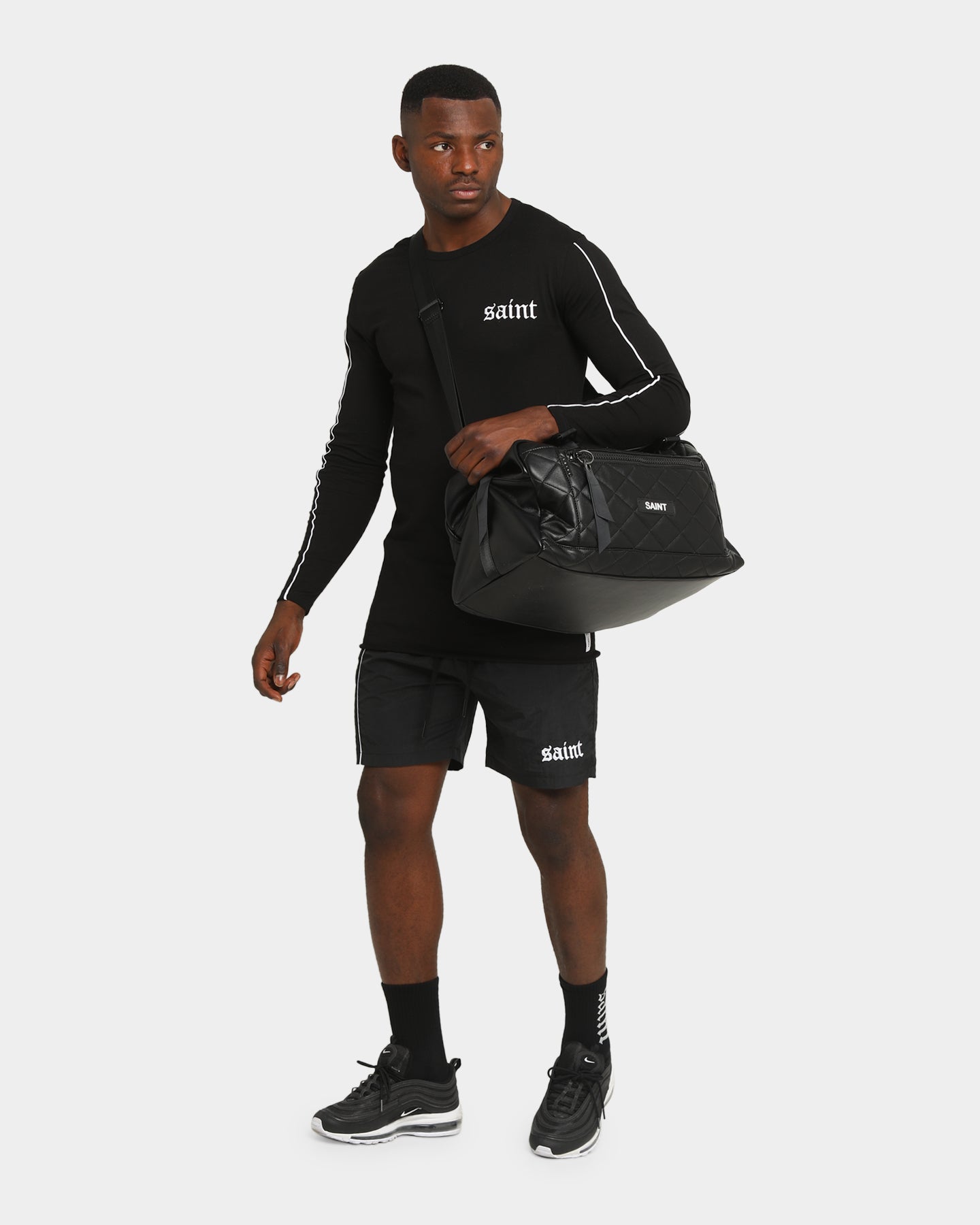 Saint Morta Era Track Shorts Black/White