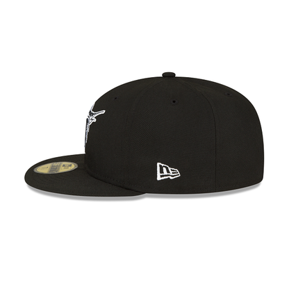 Miami Marlins Sidepatch Black 59FIFTY Fitted Hat
