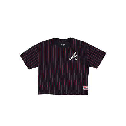 Atlanta Braves Throwback Women's Cropped Pinstripe T-Shirt