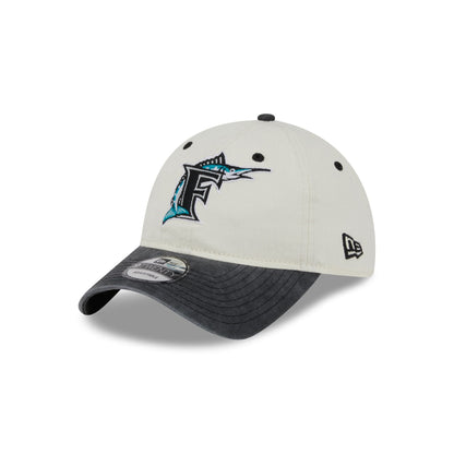 Miami Marlins Classic Sidescript 9TWENTY Adjustable Hat