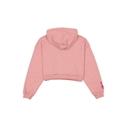 Los Angeles Dodgers Women's Cropped Cosmetic Pink Floral Hoodie