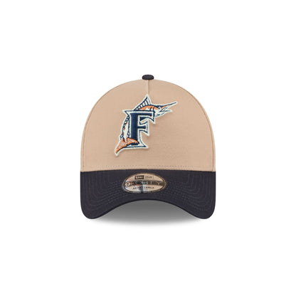 Miami Marlins Beige Khaki 9FORTY A-Frame Snapback Hat