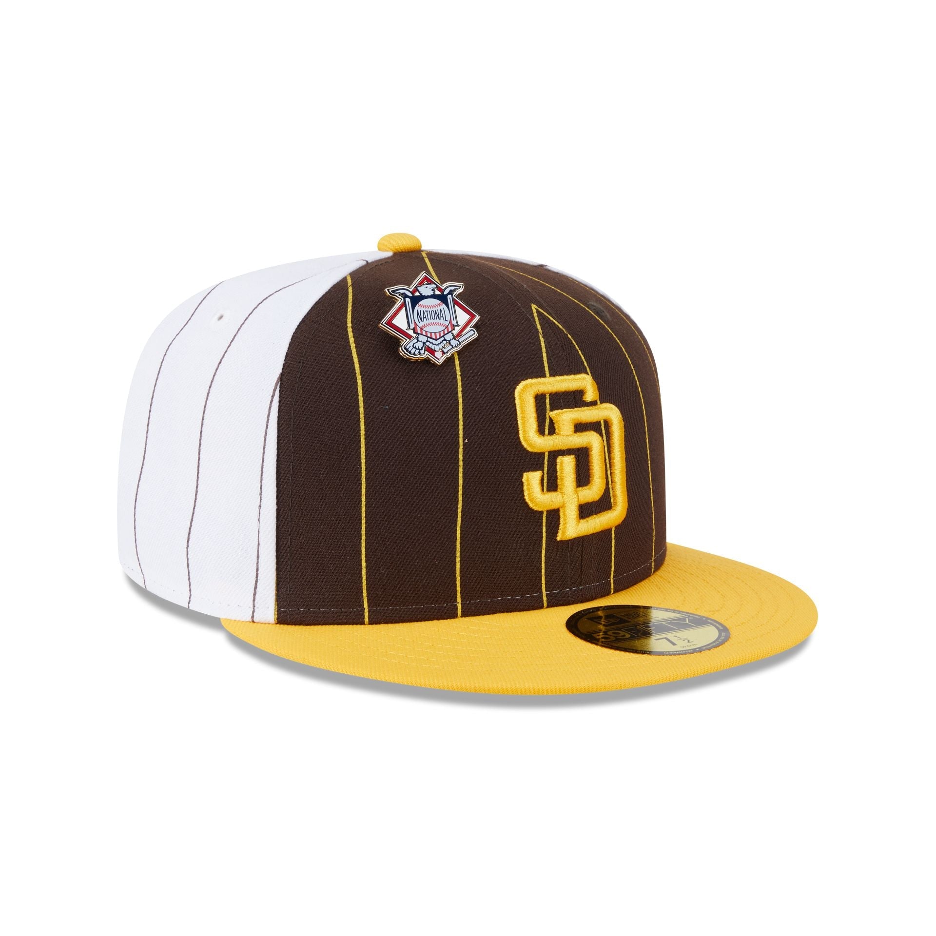 San Diego Padres Pinstripe League Pin 59FIFTY Fitted Hat