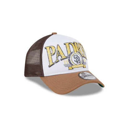 San Diego Padres Distressed 9FORTY A-Frame Trucker Hat