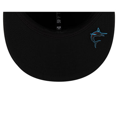 Miami Marlins 2025 Clubhouse Black 59FIFTY Fitted Hat
