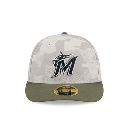 Miami Marlins Armed Forces Day 2025 Low Profile 59FIFTY Fitted Hat