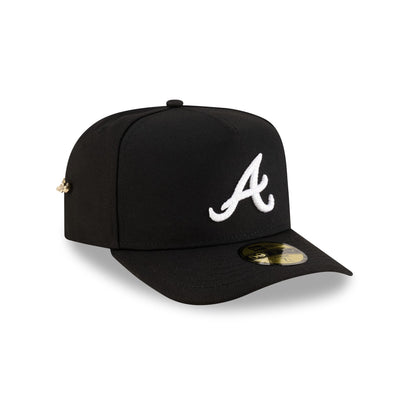 Atlanta Braves Black Script Safety Pin 59FIFTY A-Frame Fitted Hat