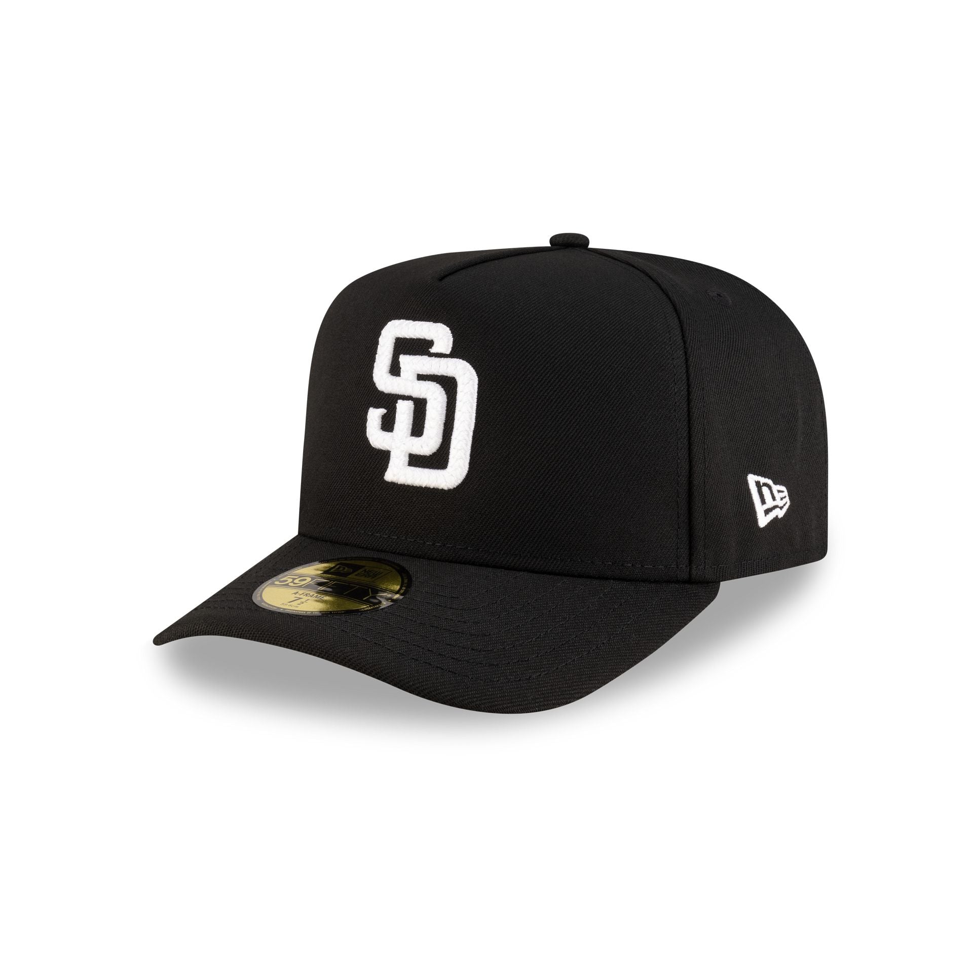 San Diego Padres Black Script Safety Pin 59FIFTY A-Frame Fitted Hat