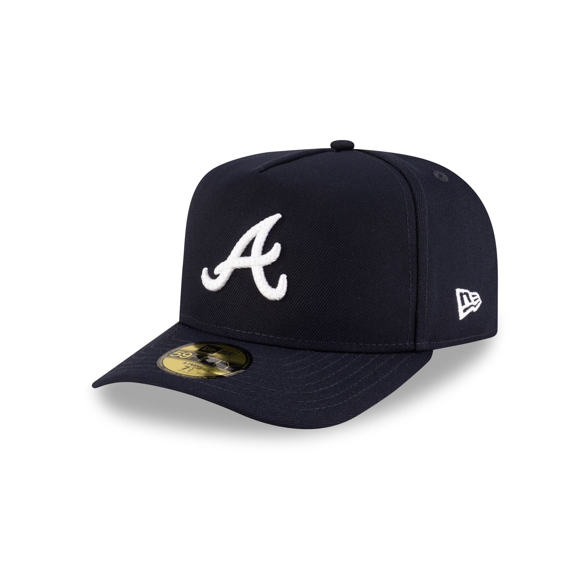 Atlanta Braves Script Safety Pin 59FIFTY A-Frame Fitted Hat