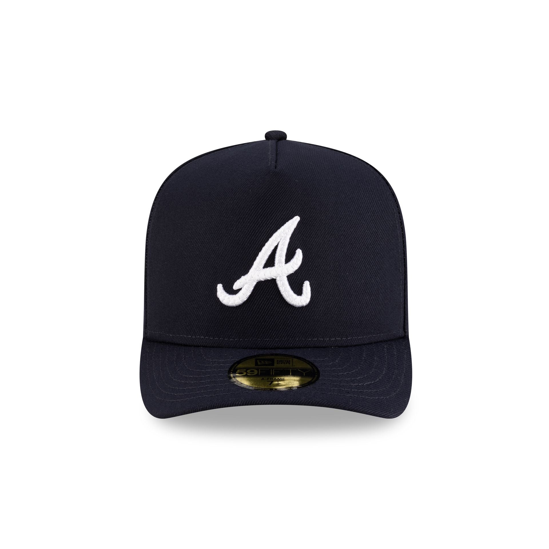 Atlanta Braves Script Safety Pin 59FIFTY A-Frame Fitted Hat