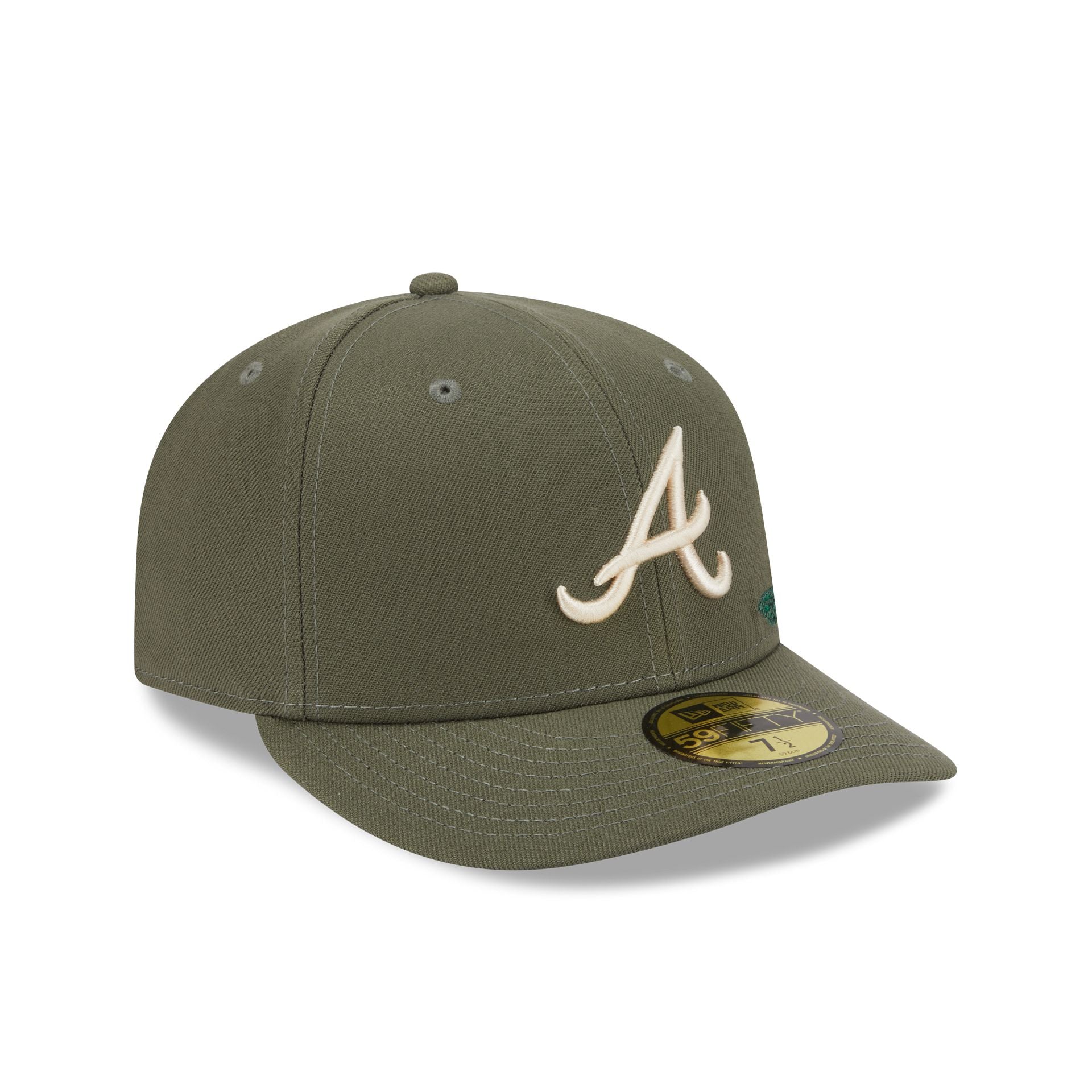 Atlanta Braves Tonal Florals Olive 59FIFTY Fitted Hat