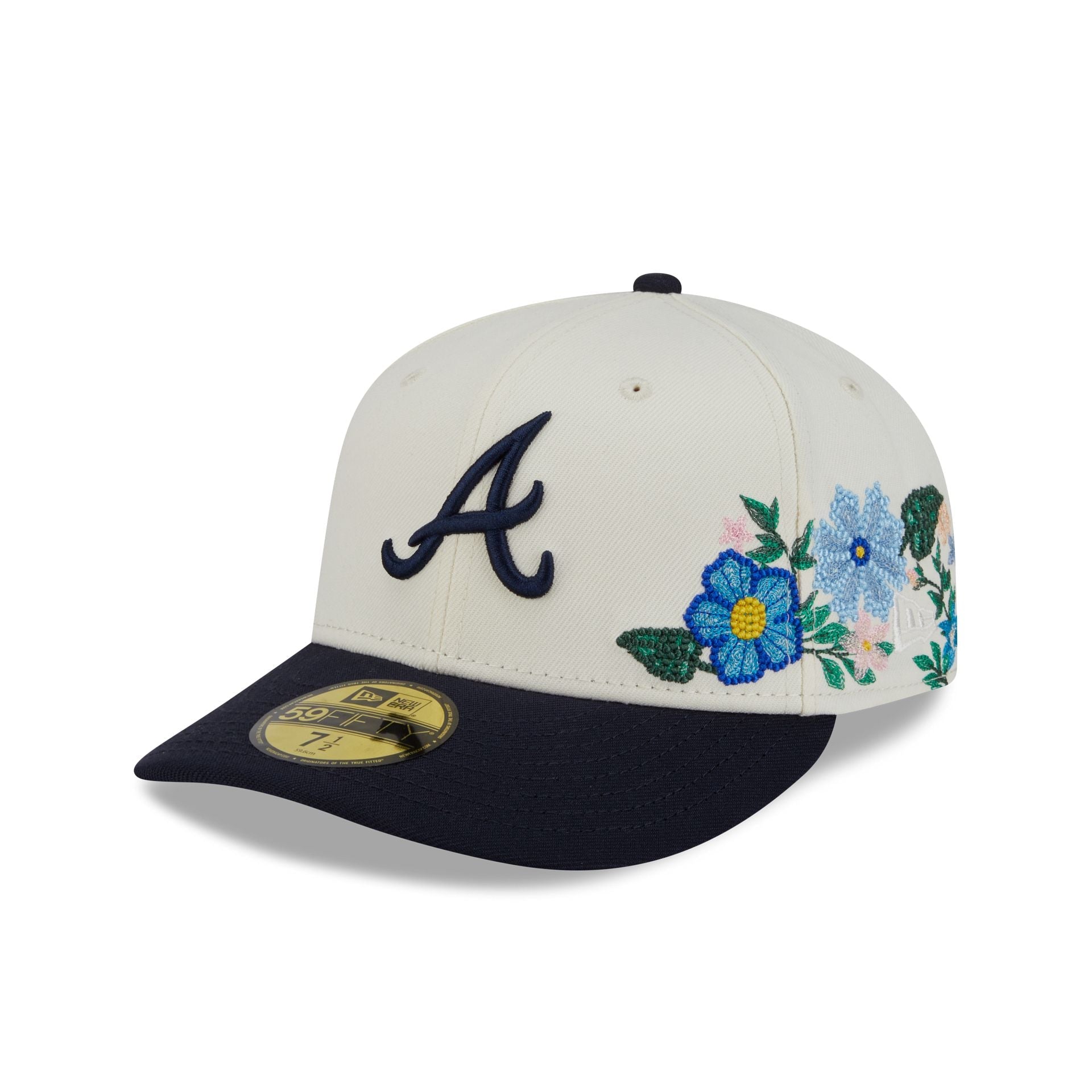 Atlanta Braves Tonal Florals White 59FIFTY Fitted Hat