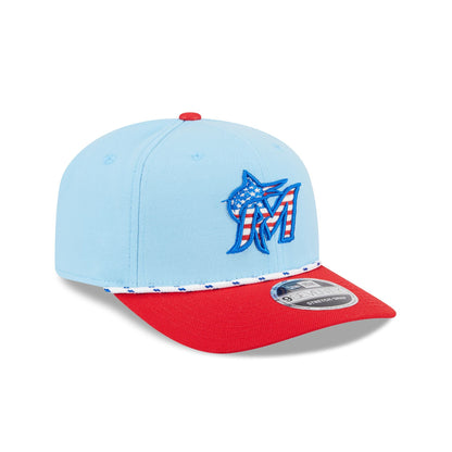 Miami Marlins Independence Day 2025 9SEVENTY Stretch-Snap Hat