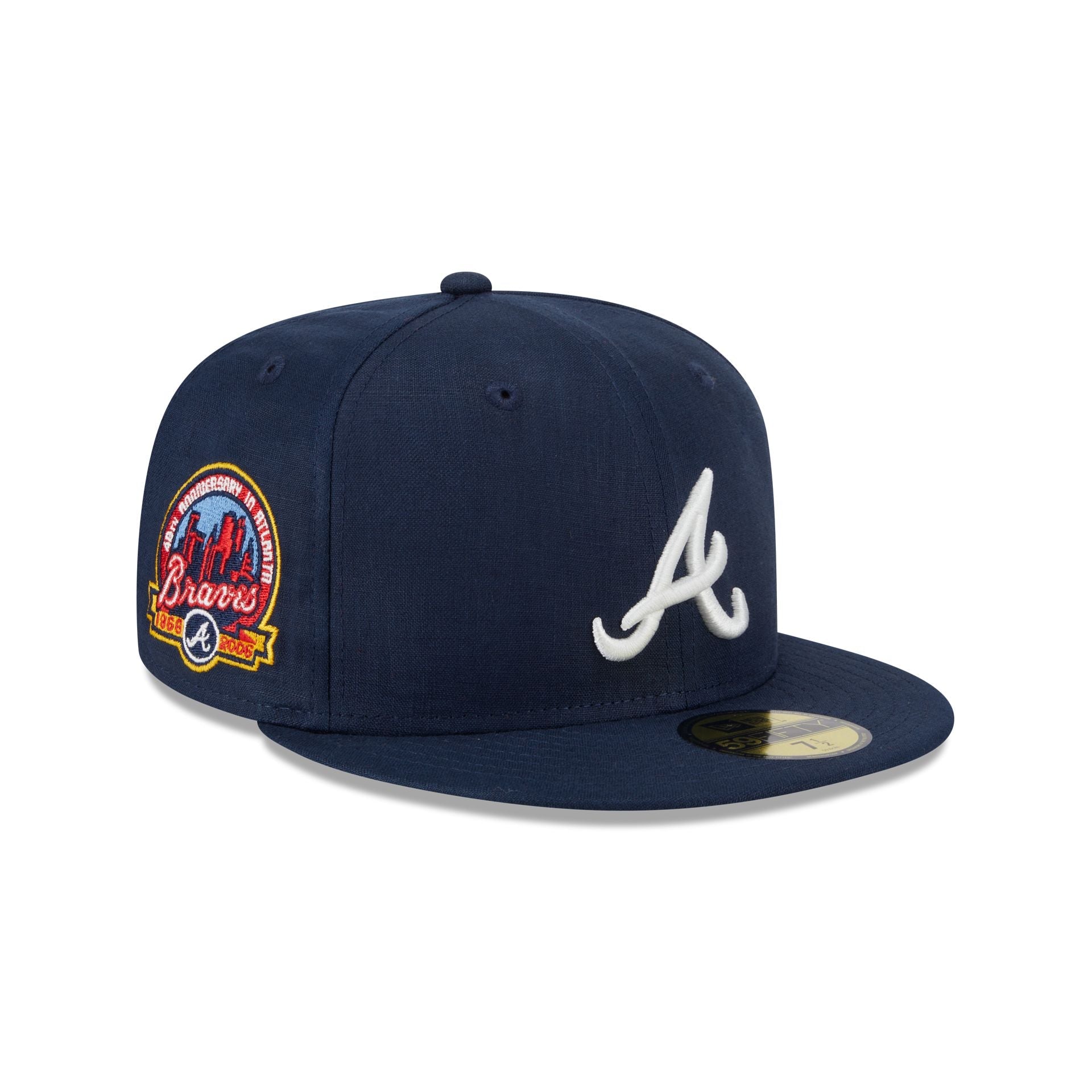 Team Linen Atlanta Braves 59FIFTY Fitted Hat