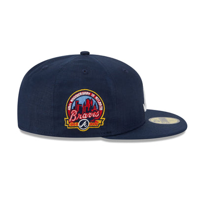 Team Linen Atlanta Braves 59FIFTY Fitted Hat