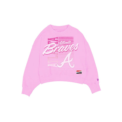 Atlanta Braves Throwback Women's Washed Pink Crewneck