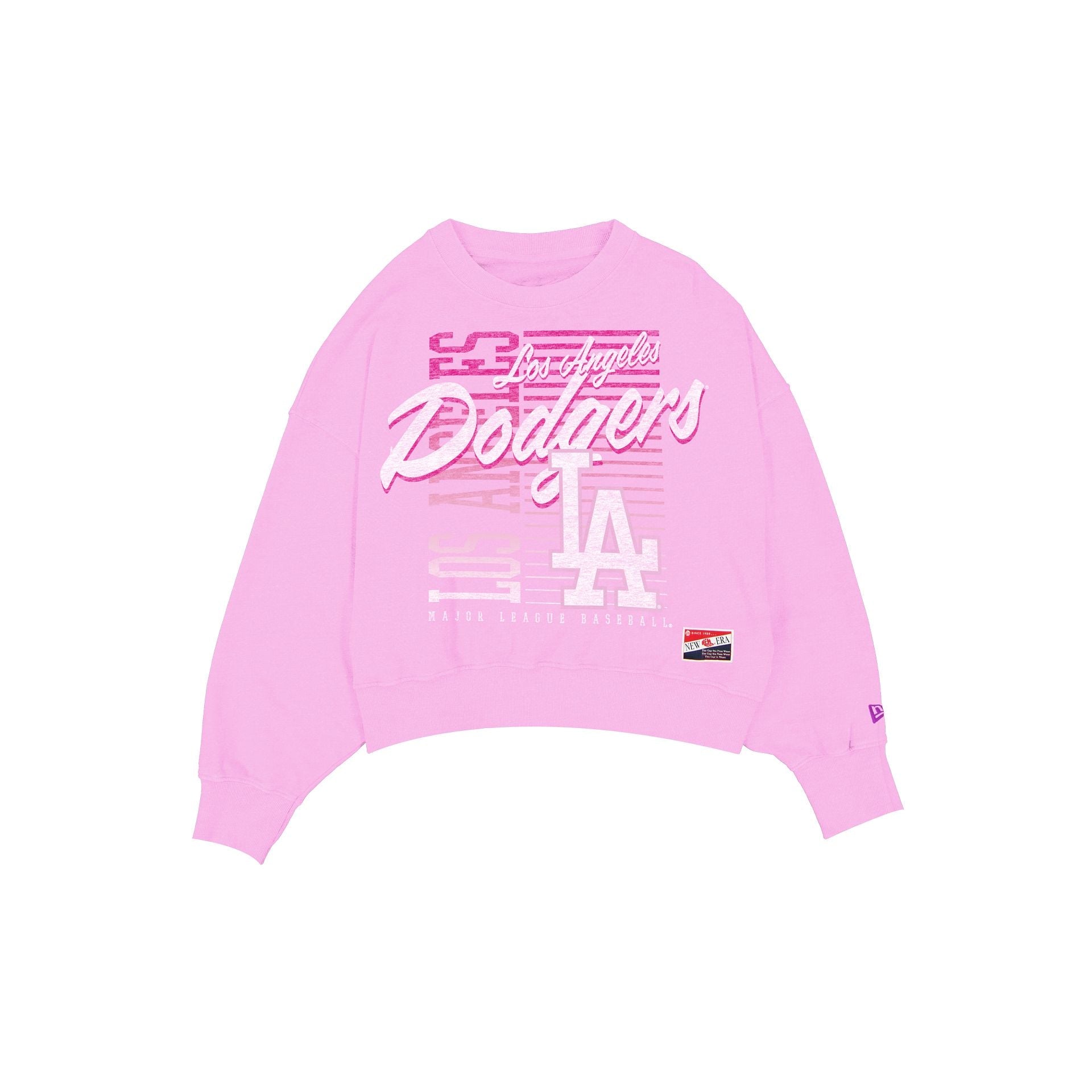 Los Angeles Dodgers Throwback Women's Washed Pink Crewneck