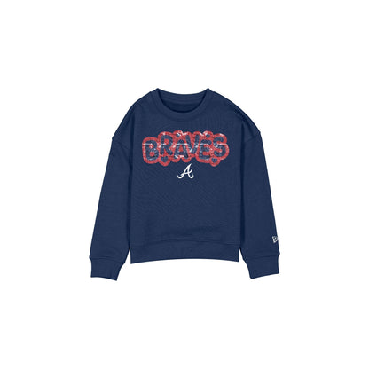 Atlanta Braves Flip Sequin Girls Crewneck