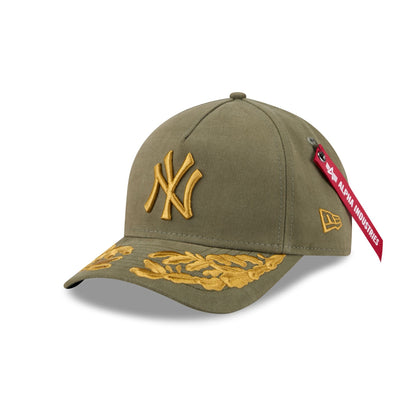 Alpha Industries x New York Yankees Olive Green 9FORTY M-Crown A-Frame Snapback Hat