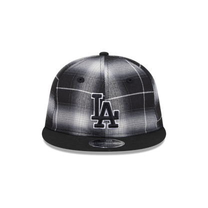 Los Angeles Dodgers Black and White Plaid Retro Crown 9FIFTY Snapback Hat