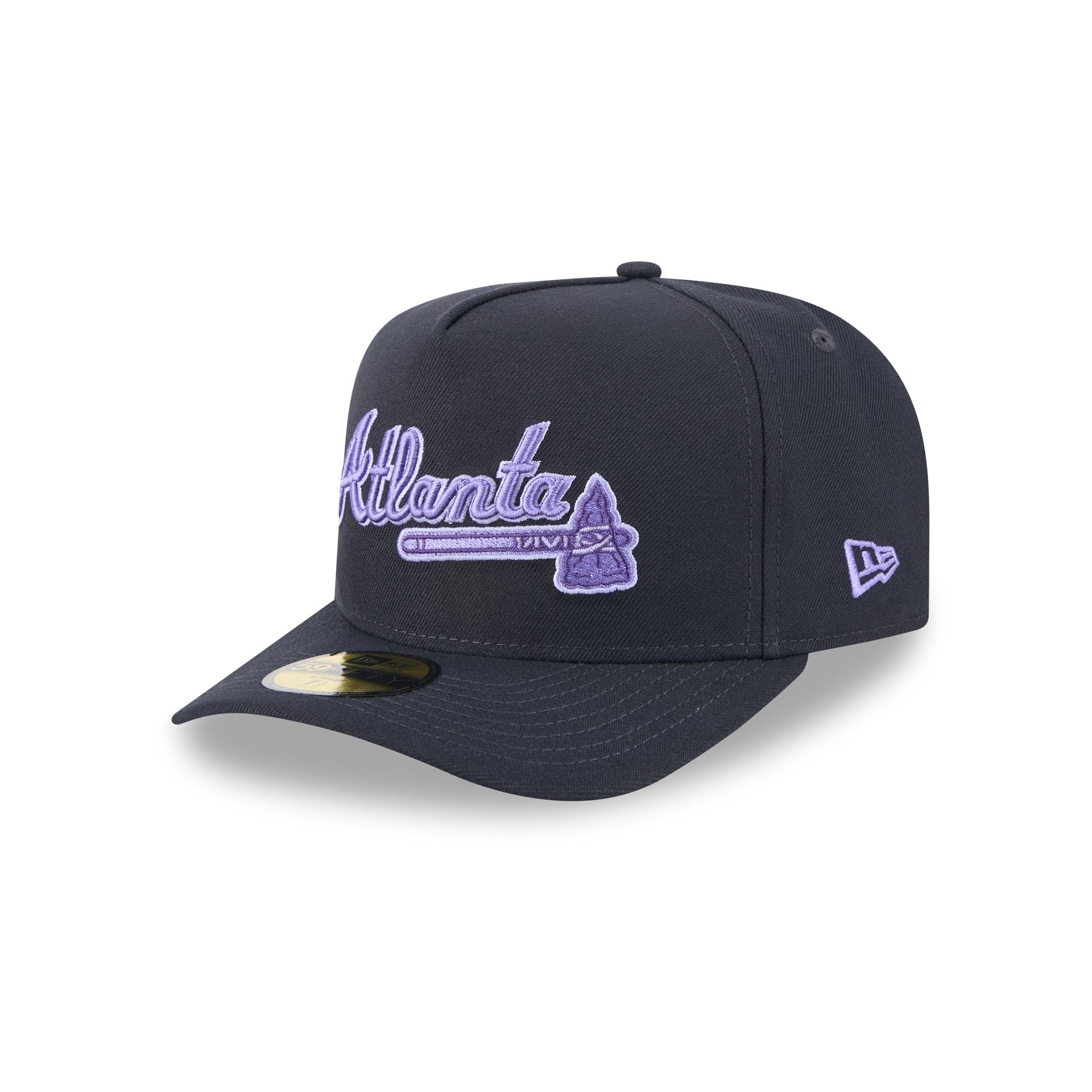Atlanta Braves Navy Lavender 59FIFTY A-Frame Fitted Hat