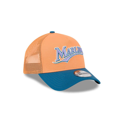 Miami Marlins Orange Glaze 9FORTY A-Frame Trucker Hat