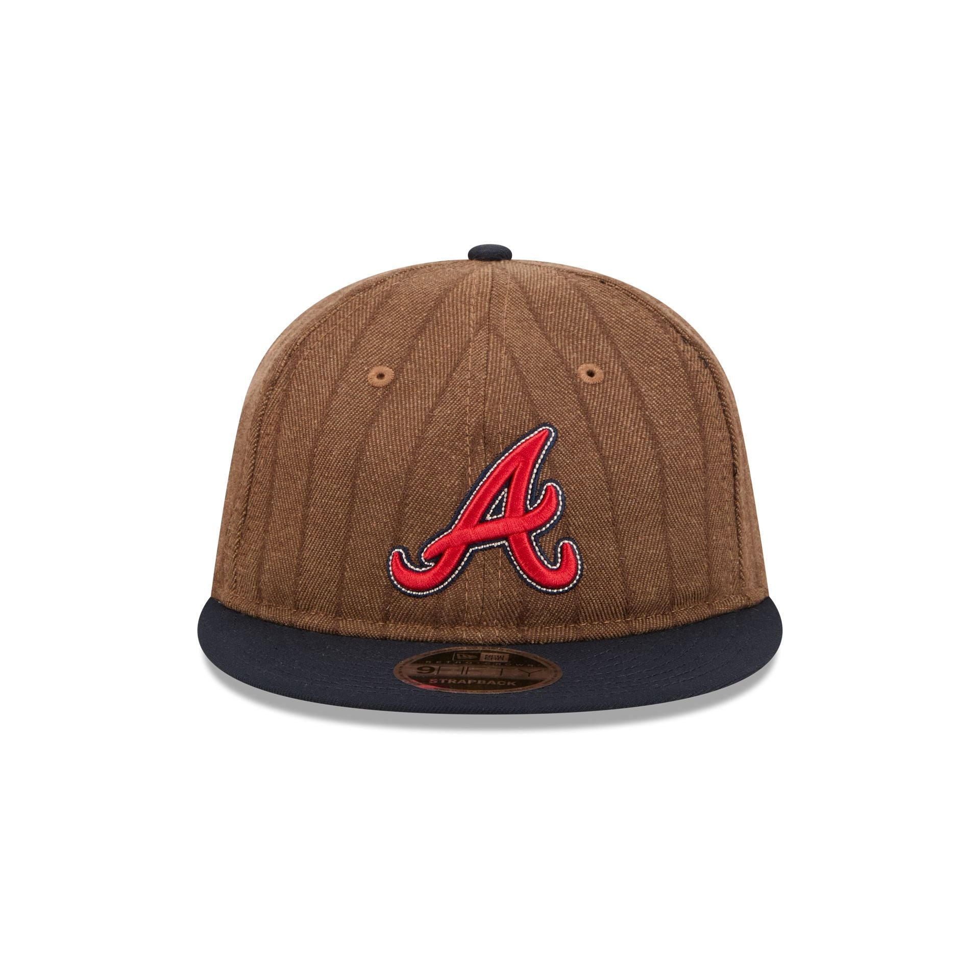 Atlanta Braves Three Looms Wool Pinstripe Retro Crown 9FIFTY Adjustable Hat