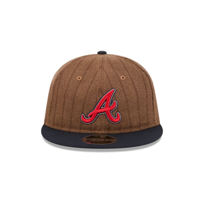 Atlanta Braves Three Looms Wool Pinstripe Retro Crown 9FIFTY Adjustable Hat