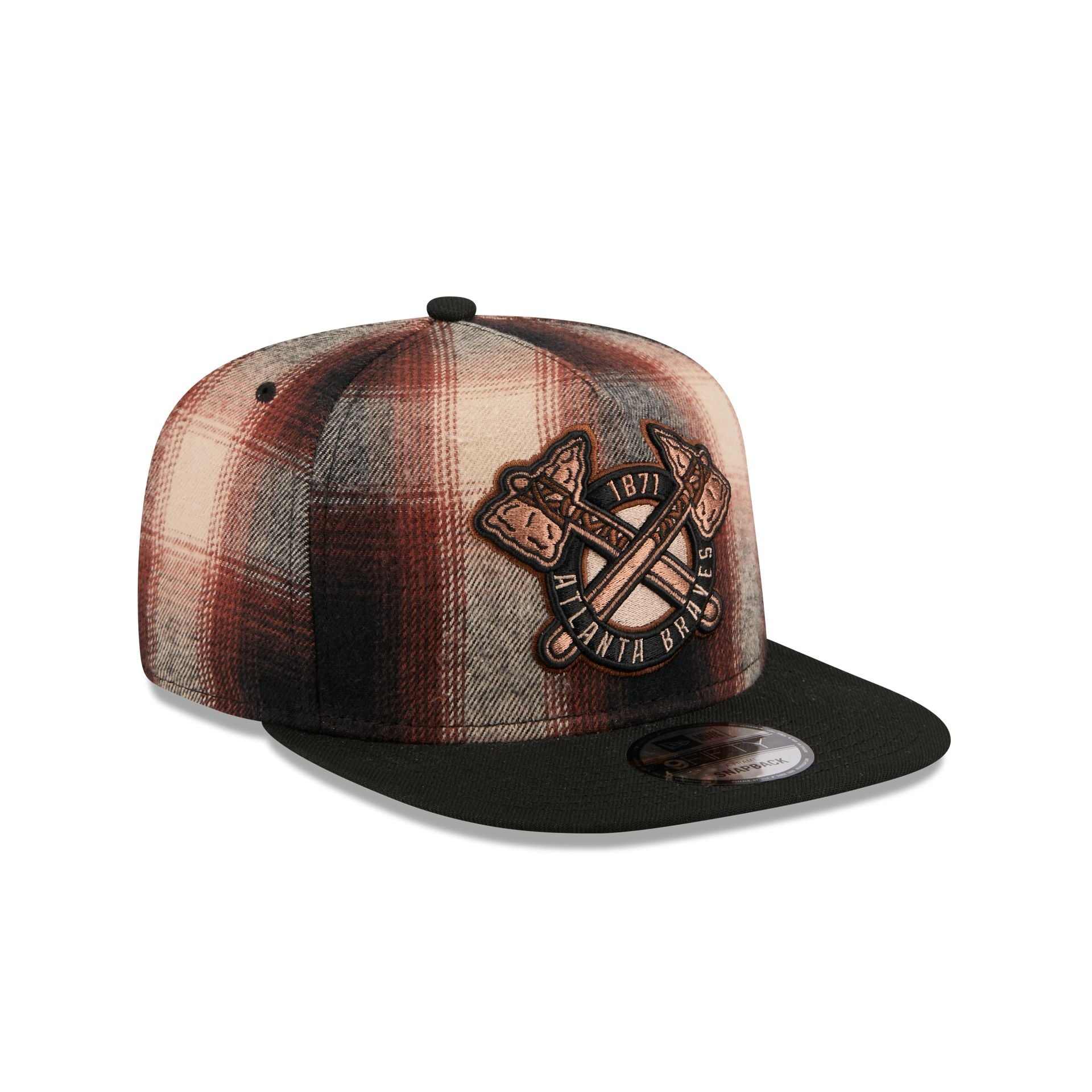 Atlanta Braves Grunge Plaid 9FIFTY A-Frame Adjustable Hat