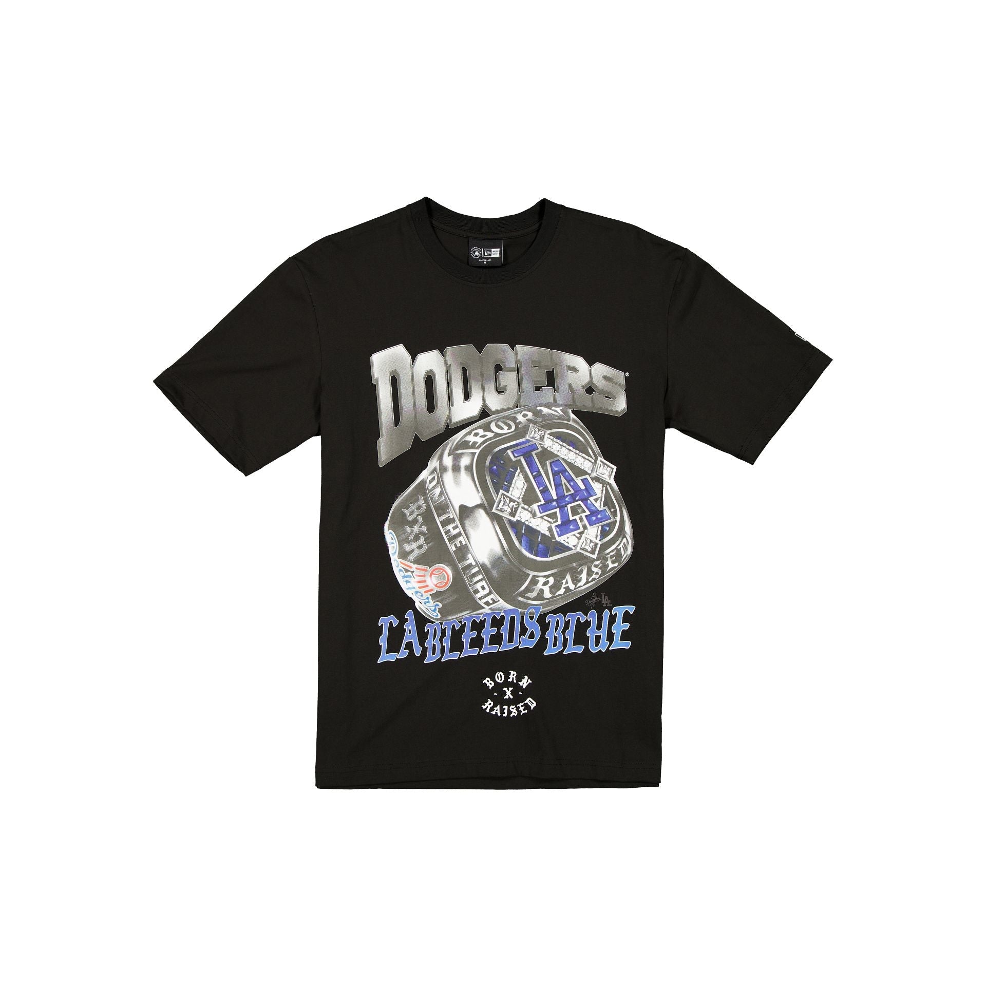 Born x Raised x Los Angeles Dodgers Championship Ring Black T-Shirt