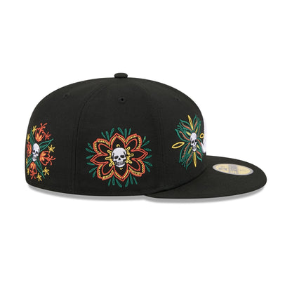 Atlanta Braves Day of the Dead Skull & Flowers 59FIFTY Fitted Hat