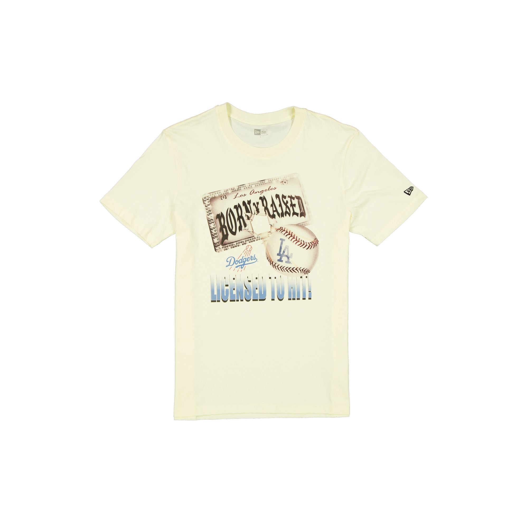 Born x Raised x Los Angeles Dodgers Licensed to Hit White T-Shirt