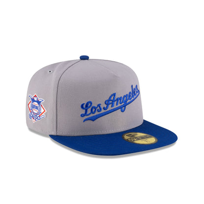 Just Caps League Sidepatch Gray Los Angeles Dodgers 59FIFTY A-Frame Fitted Hat