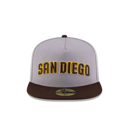 Just Caps League Sidepatch Gray San Diego Padres 59FIFTY A-Frame Fitted Hat